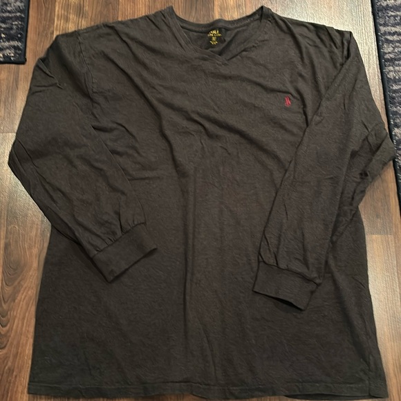 Polo Ralph Lauren Charcoal Grey Long Sleeve V-neck T-shirt in 2XLT - Picture 1 of 2